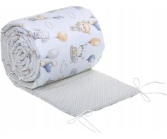 Minkšta kūdikio lovytės apsauga Babymam Balionai, 180x30 cm, mėlyna