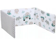 Minkšta kūdikio lovytės apsauga Babymam 180x30, pilka/balta