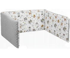 Minkšta kūdikio lovytės apsauga Babymam 180x30, pilka/balta
