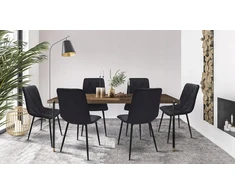 MINŠTA dygsniuota KĖDĖ VELVET aksominė moderni PIADO juoda JUMIhome