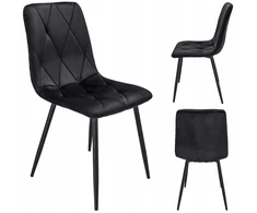 MINŠTA dygsniuota KĖDĖ VELVET aksominė moderni PIADO juoda JUMIhome