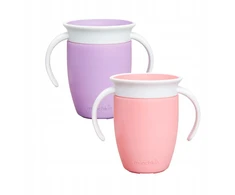 Miracle 360 ​​treniruočių puodelis su rankenėlėmis 207ml munchkin purpurinė/rožinė