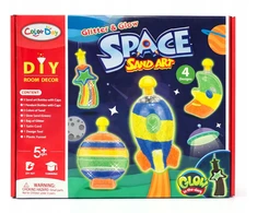 Misie Dwa „Sand Art“ „pasidaryk pats“ erdvės rinkinys Creative Glowing Sand 4 buteliukai žaislai