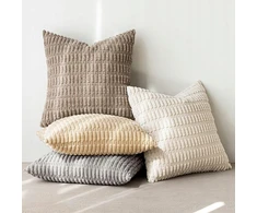 MIULEE 4 x Minkštas pagalvės užvalkalas 40x40 cm užtrauktukas miegamojo svetainei BEIGE QV