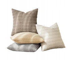 MIULEE 4 x Minkštas pagalvės užvalkalas 40x40 cm užtrauktukas miegamojo svetainei BEIGE QV