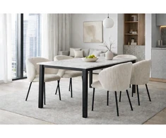 Mivihome Minkšta kėdė biurui, svetainei, virtuvei, juodos, smėlio spalvos, modernios kojos