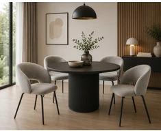 Mivihome Pilka Velo Modern Minkšta Kėdė Japandi Loft Juodas Legs