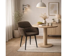 Mivihome Verdo rudos kėdės, 2 vnt., juodos kojos, modernios, valgomojo