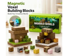 MIX MINECRAFT MAGNETINIAI BLOKAI - KUBAS 400 VNT. + 20 FIGURŲ