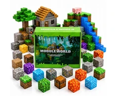 MIX MINECRAFT MAGNETINIAI BLOKAI - KUBAS 400 VNT. + 20 FIGURŲ