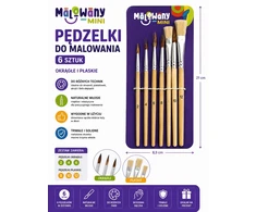 Miximport Mokykliniai teptukai, skirti dažymui apvaliais ir plokščiais dažais, 6 vnt.