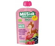 Mixit Vaisių putėsiai obuolių kriaušių gervuogių aviečių BIO 120g MUSIAK