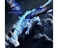 MJI 13093 plytos - kilnojamas mechaninis Viserion Ice Dragon LED, 1646 vnt.