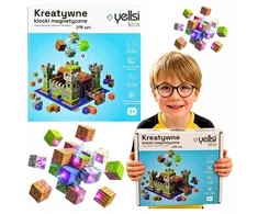 MM Magnetinė konstrukcija blokuoja didelius 216 kubų kubelių pikselių Yellsi