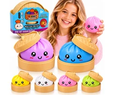 Modebelle 3x Squishy squishy koldūnų rinkinys Koldūnas 10 cm DIDELIS koldūnas