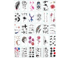 Modebelle REALIŠKOS TATUiruotės MOTERIŠKOS TATUiruotės GĖLĖS ATLIEKOS VANDENIUI LAIKINAS 30 LAPŲ