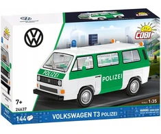 Modelių rinkinys - COBI - Veiksmų miestas Volkswagen T3 policijos autobusas - 1:35 mastelis - 144 dalys - Juoda/raudona