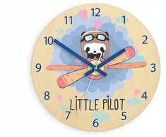 Modernclock Laikrodis ścienny do pokoju dziecka PANDA CICHY 30 cm