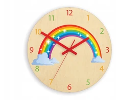 Modernclock Laikrodis ścienny do pokoju dziecka TĘCZA 30cm CICHY