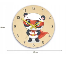 Modernclock Laikrodis ścienny PANDA do pokoju dziecka NOWOCZESNY