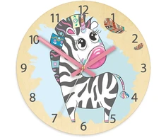 Modernclock Laikrodis ścienny ZEBERKA dla dziecka- CICHY 30cm