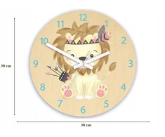 Modernclock Lew sieninis laikrodis vaikų kambariui modern LewIndianin