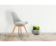 ModernHome kėdė, natūrali oda, pilki atspalviai, 4 vnt.