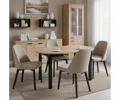 Moderni kėdė svetainei, biurui, valgomajam, unikalaus dizaino BELLUNO1 riešutas