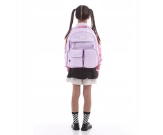 Mokyklinė kuprinė dla dziewczynki 9-12 lat dwukomorowy violetinė GoPack