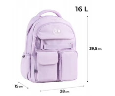 Mokyklinė kuprinė dla dziewczynki 9-12 lat dwukomorowy violetinė GoPack