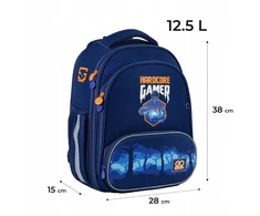 Mokyklinė kuprinė "gopack" berniukams, mėlyna, daug skyrių