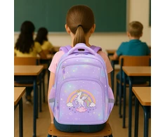 Mokyklinė kuprinė mergaitėms Imiti su undinėlės motyvu, 17 l, violetinė