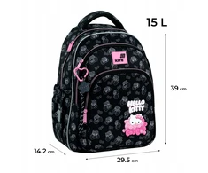 Mokyklinė kuprinė ortopedyczny juoda dziewczęcy 9-12 lat Hello Kitty Kite