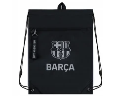 Mokyklinis batų krepšys berniukams su pakabuku, juodas Barcelona Kite