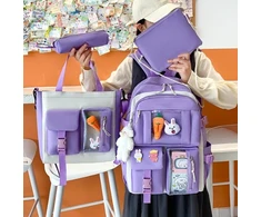 Mokyklinis krepšys K&amp;M 4in1, violetinės spalvos