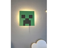 Moliland Lampka nocna Minecraft Creeper LED na baterie do pokoju dziecka