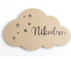 Moliland Lampka wisząca, dekoracyjna LED – naturalne drewno personalizowana
