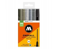 Molotow One4all 127hs akriliniai markeriai, pilkos spalvos, 6 vnt.