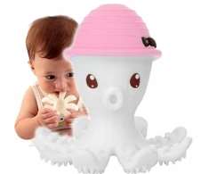 MOMBELLA Ortodontinis dantukas Octopus rožinės spalvos silikoniniai atspalviai
