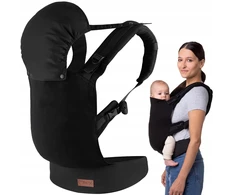 MoMi COLLET nešynė, juoda - 2in1 gobtuvas, 2 pozicijos, iki 15kg