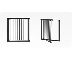 MoMi PAXI PLUS apsauginiai vartai, juodi - 75-103 cm, išsiplėtimo durys