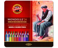 Mondeluz akvarelės pieštukai Koh-i-Noor 3724 24 spalvų metalinė pakuotė
