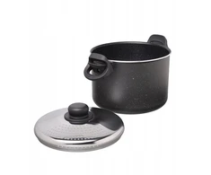 Moneta Etnea makaronų puodas 22 cm su dangteliu, aliuminis, juodas