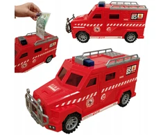 MONETŲ taupyklė SAUGU PIG BANKNOTAI DOVANA AUTOMOBILIŲ FIRE BRAND COIL