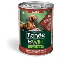 Monge Bwild adult konservuotas pašaras su ėriena, moliūgais ir cukinijomis 400g