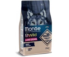 Monge BWild adult sausas pašaras suaugusiems šunims su žąsiena 12kg