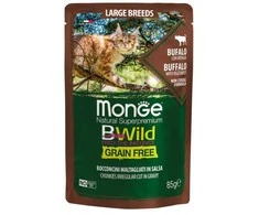 Monge BWild konservai pašaras didėlių veislių katėms su buivolo mėsa ir daržovėmis 85g