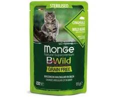 Monge BWild konservai pašaras sterelizuotoms katėms su šerniena ir daržovėmis padaže 85g