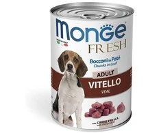 Monge Fresh adult konservuotas pašaras šunims su veršienos gabaliukais 400g