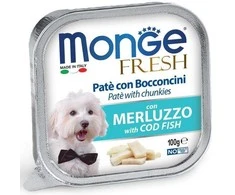 Monge Fresh paštetas šunims su menkės gabalėliais 100g